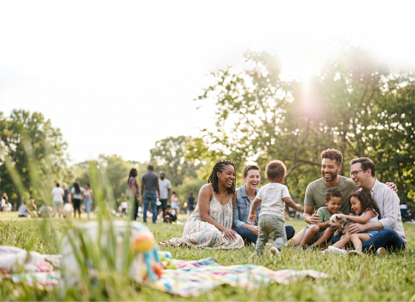 Image of a family having a picnic
